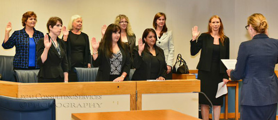 The 2014-15 board of Florida Association for Women Lawyers - Martin County Chapter gets sworn in July 17, 2014
