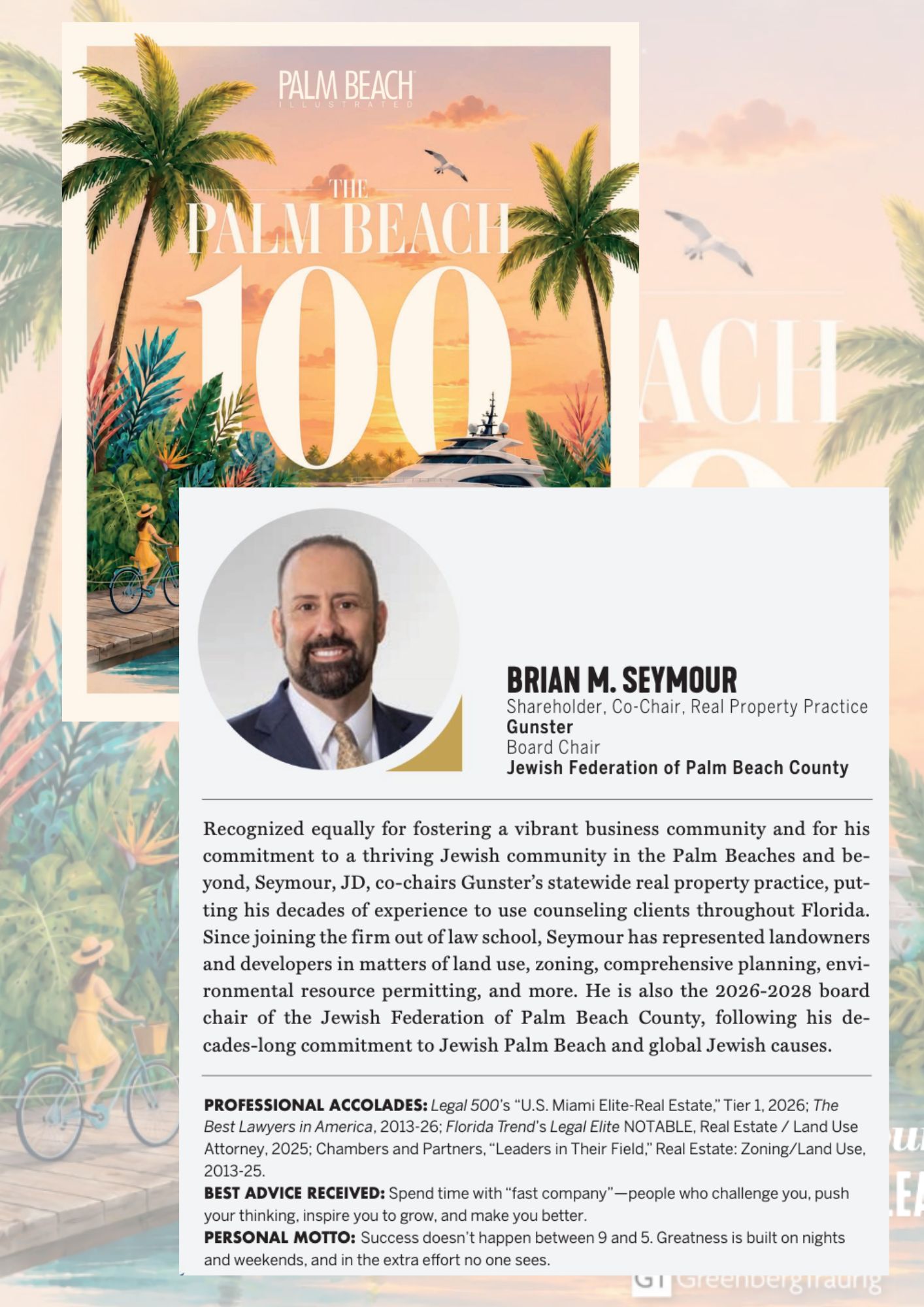 Brian Seymour Profile in Palm Beach Illustrated, Palm Beach 100